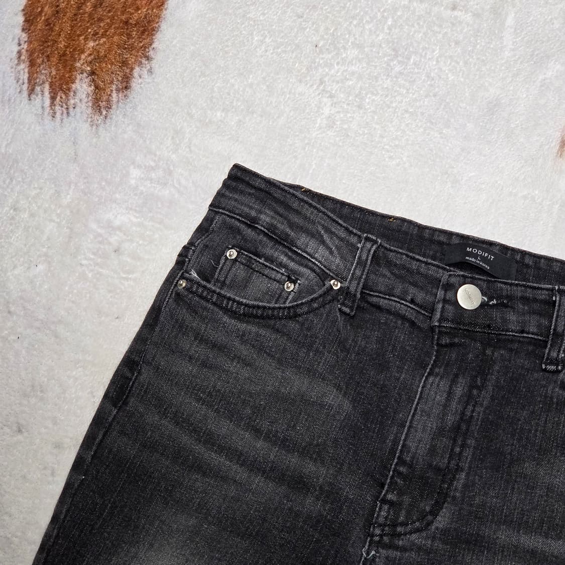 빈티지 흑청 워싱 부츠컷 데님팬츠 상품이미지2