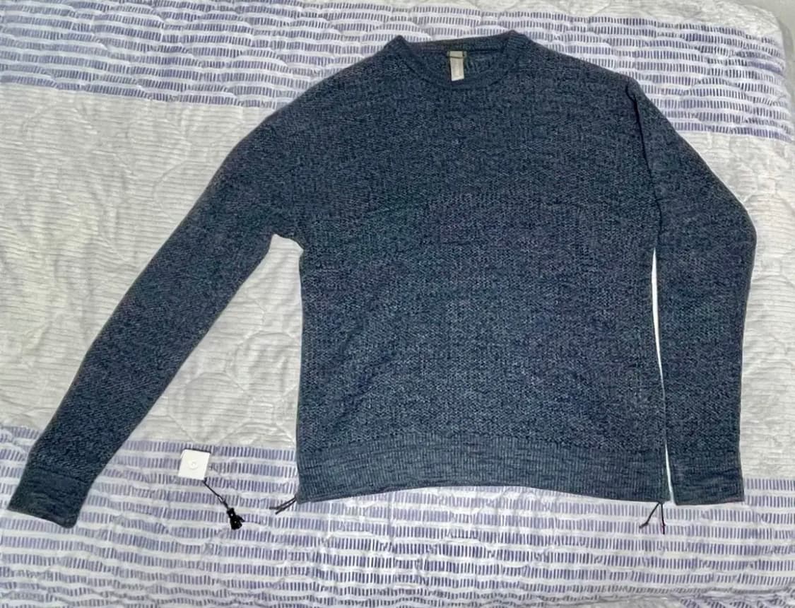 언어펙티드 오버사이즈 사이드 지퍼 니트 (네이비 색) 상품이미지1