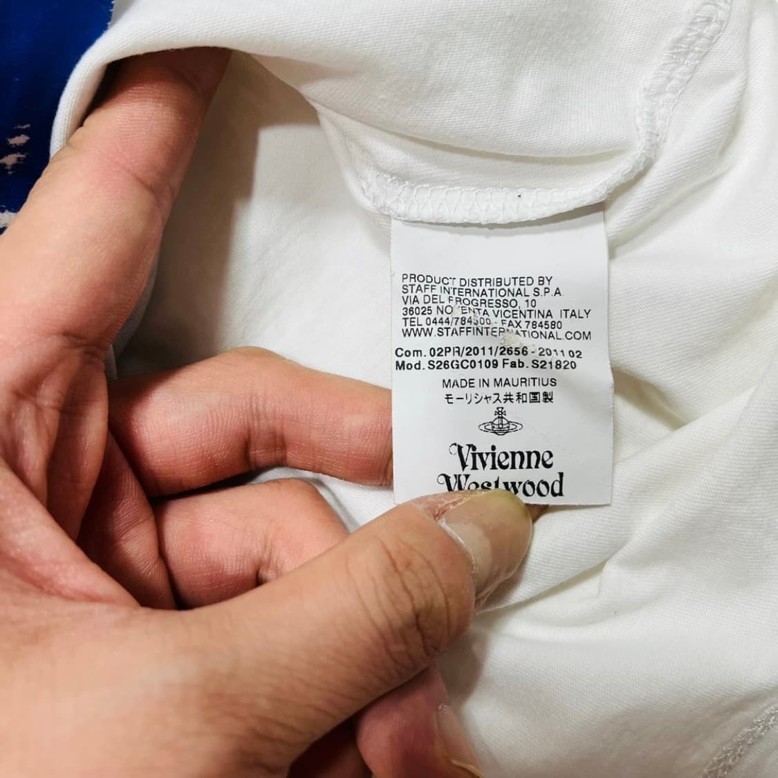 비비안웨스트우드 레드 라벨ORB 블루 페인티드 티셔츠 상품이미지5