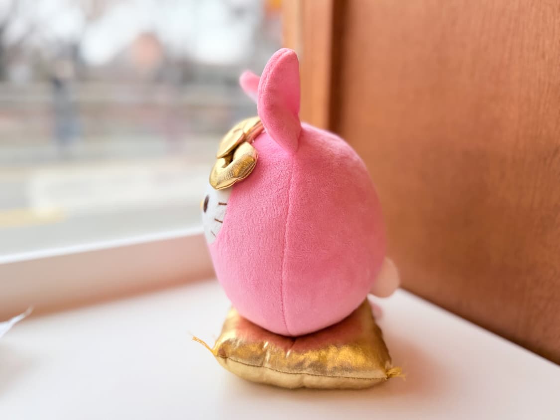 일본 야쿠르트x 산리오 콜라보 우사기 헬로키티 다루마 봉제 인형 상품이미지5