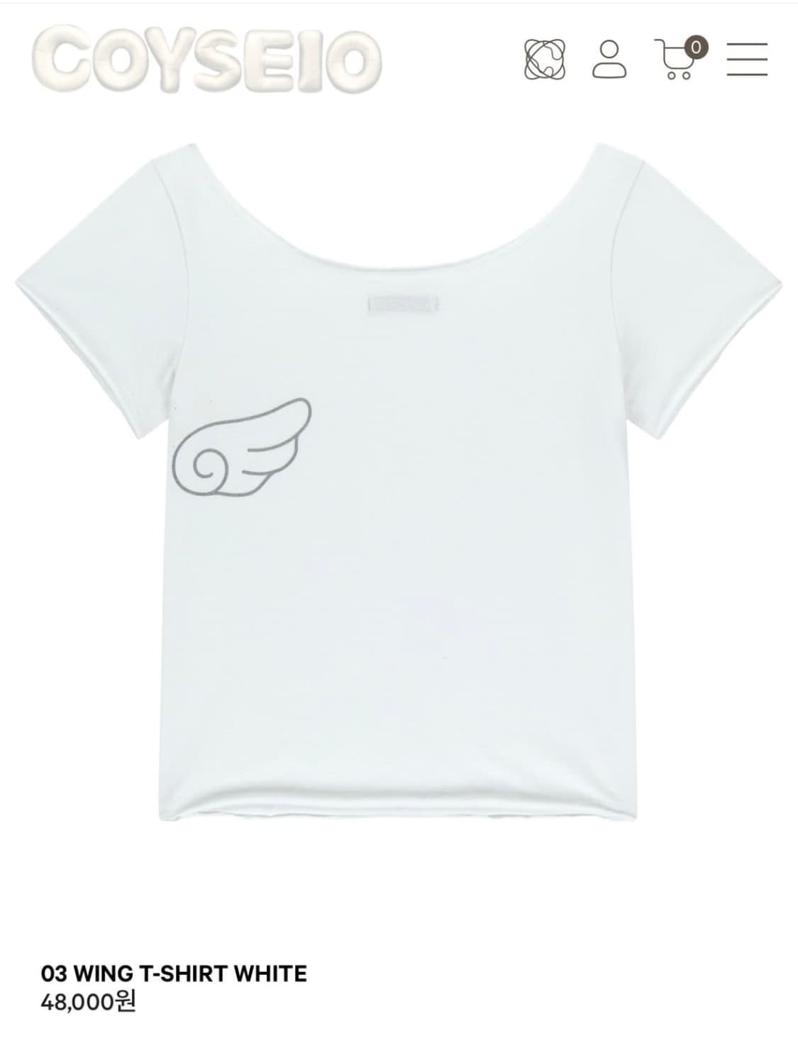 코이세이오 윙티셔츠 화이트 상품이미지1