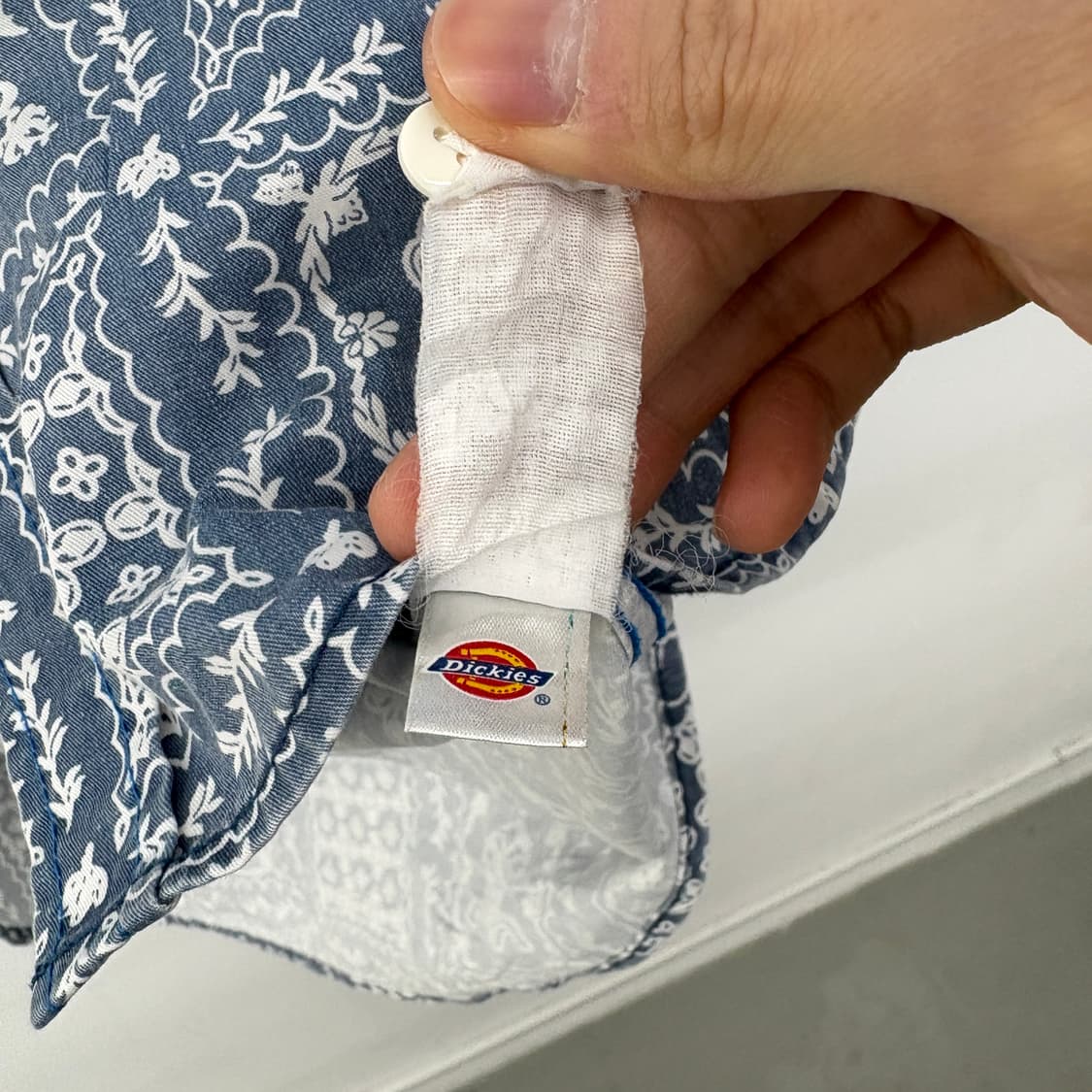 디키즈 블루 패턴 반팔 셔츠 공용M 상품이미지5