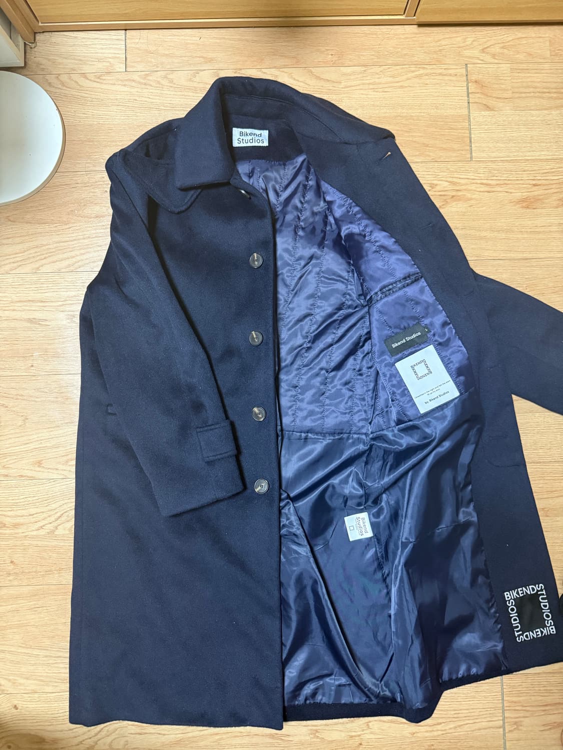 (L size) 네이비 발마칸 코트 상품이미지3