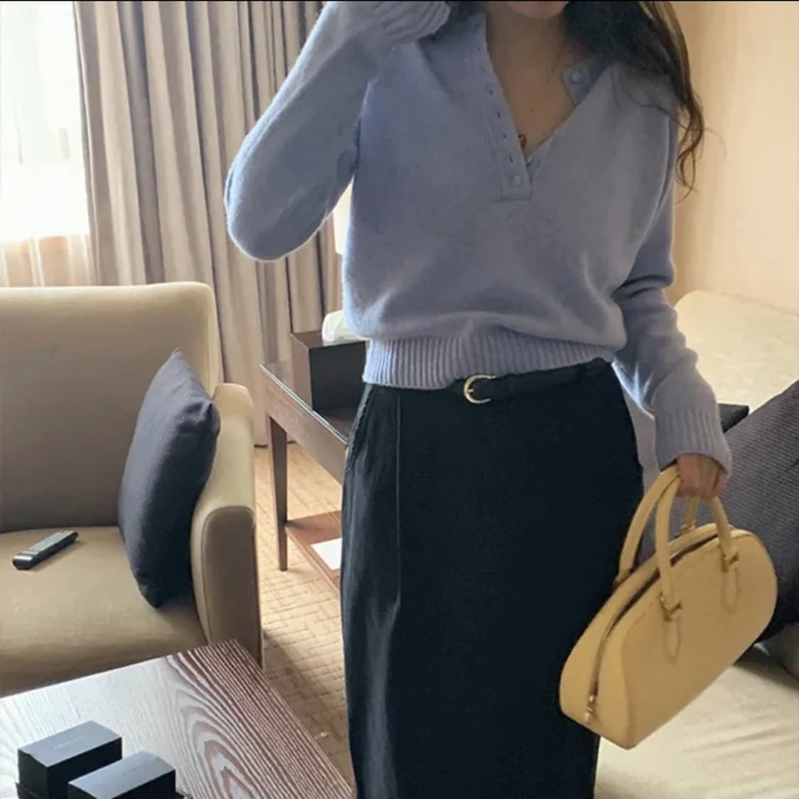 라벤더 크롭 니트 상품이미지2