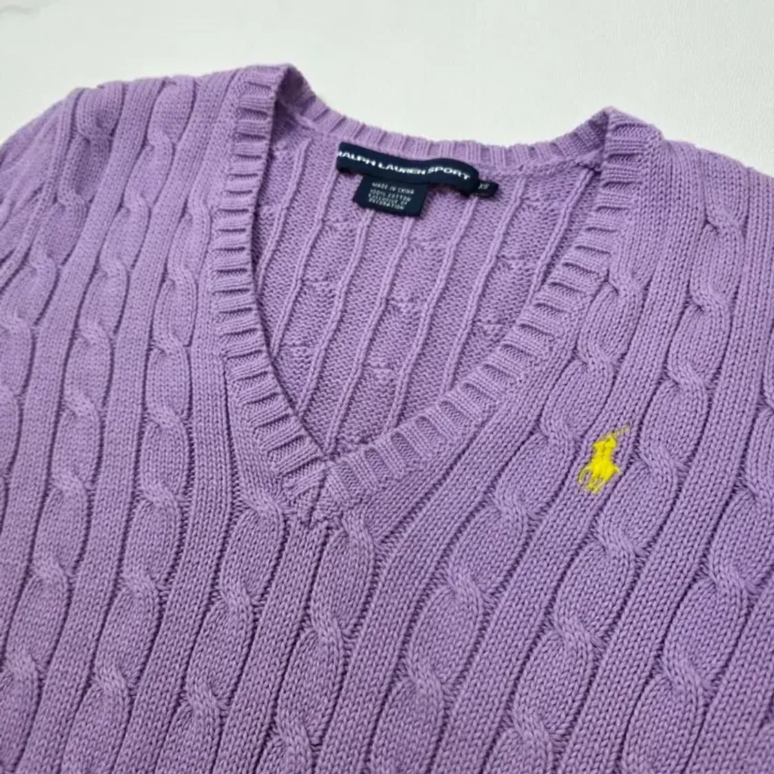 [정품] 폴로 랄프로렌 스포츠 라벤더 케이블 브이넥 니트 44반 상품이미지3