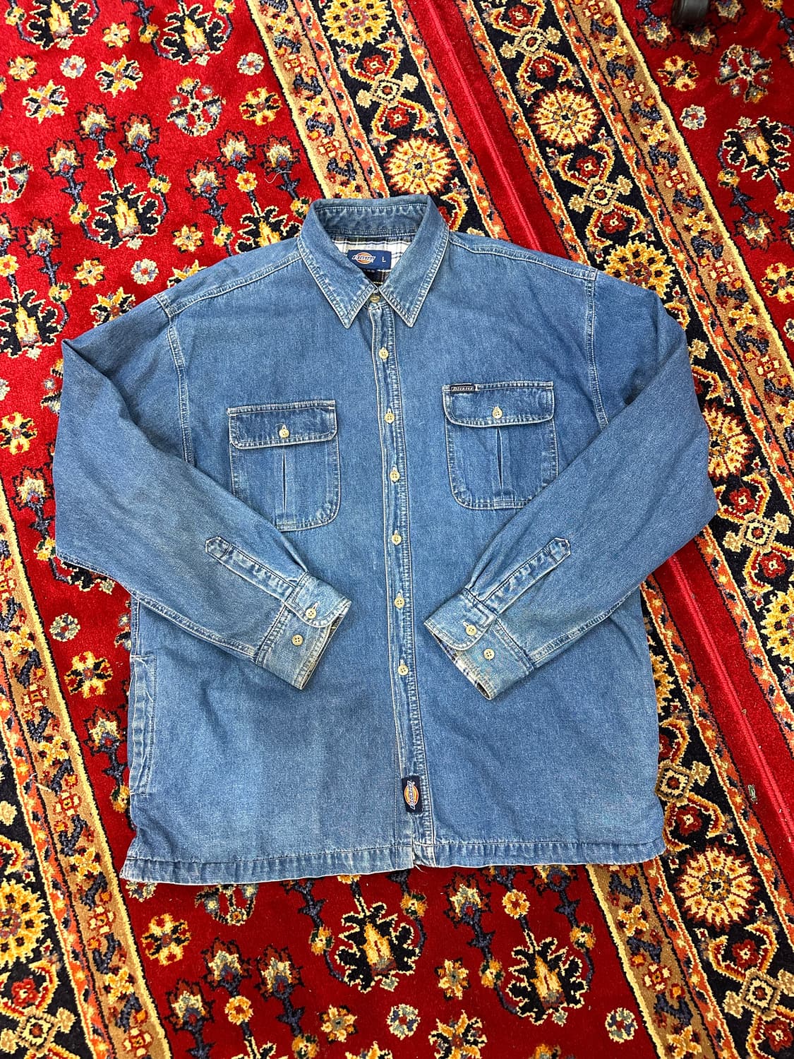 디키즈 안감 후리스 데님 셔츠 L 상품이미지3