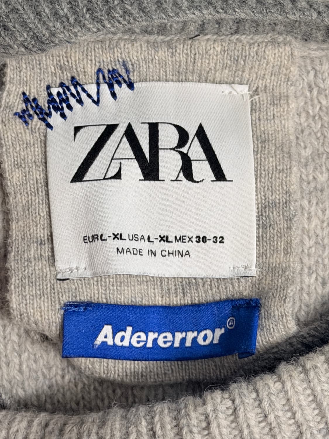 아더에러 X 자라 콜라보 그레이 니트 L-XL 상품이미지9