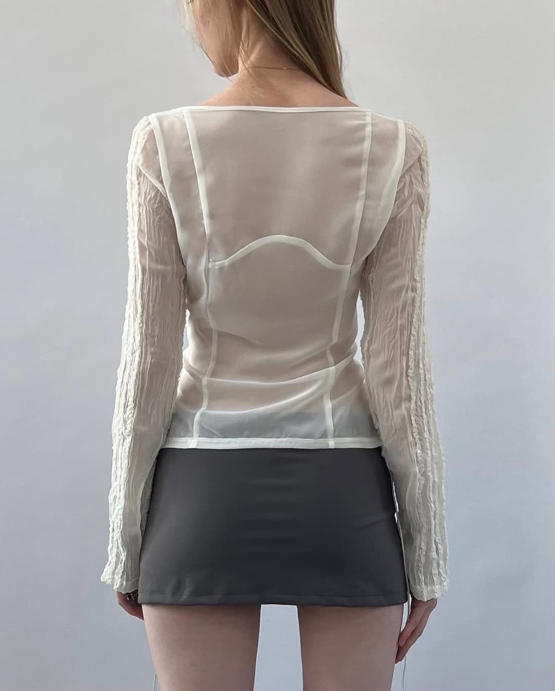 Bonnae 본네 쉬폰 블라우스 (Ivory) 상품이미지2