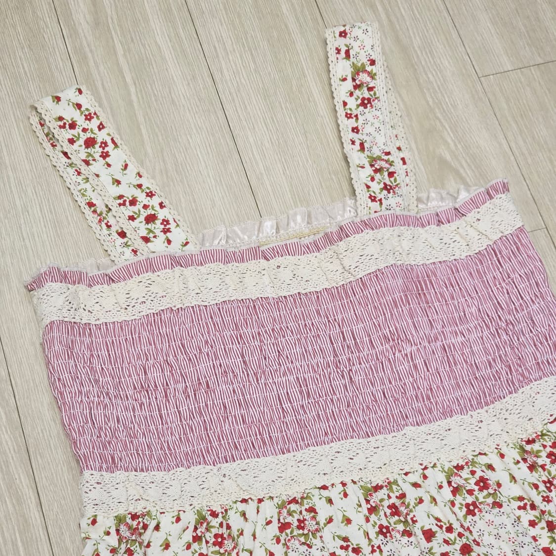 모리걸st 로즈 패치워크 캉캉 슬리브리스 롱원피스 상품이미지2