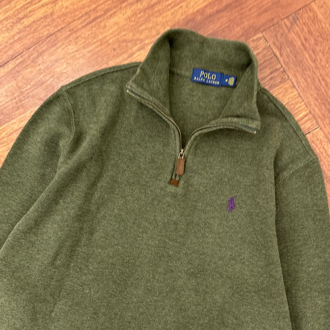 M 폴로 랄프로렌 반집업 카키 티셔츠  상품이미지2