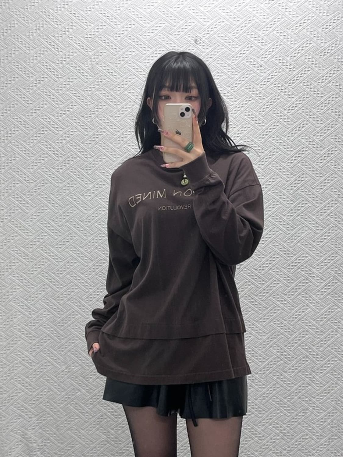 메종미네드 빈티지 초코브라우니 레이어드 롱슬리브 S C11545 상품이미지1