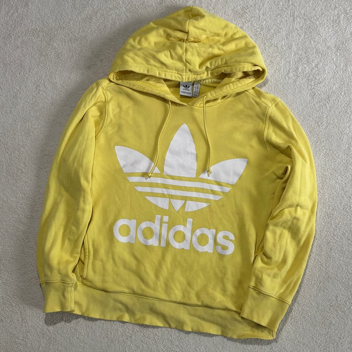 아디다스 파이어버드 옐로우 노랑 빅 로고 후드티 상품이미지1
