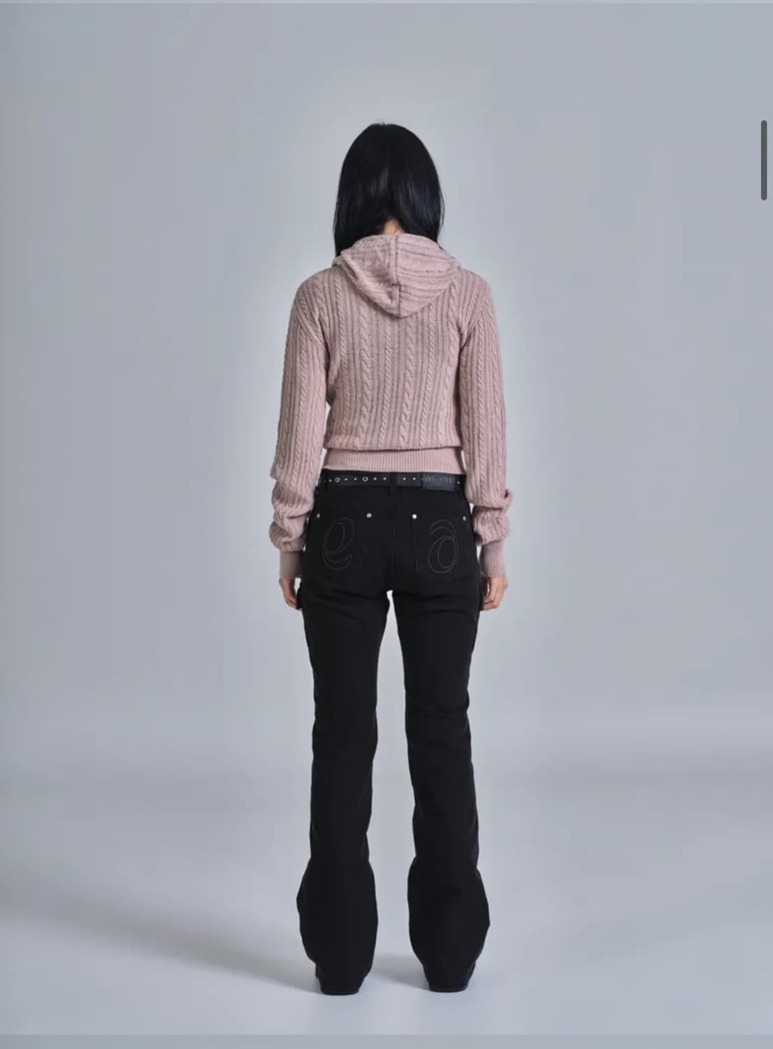 애즈온 세미부츠컷 미닛 카고팬츠 블랙 M사이즈 상품이미지5