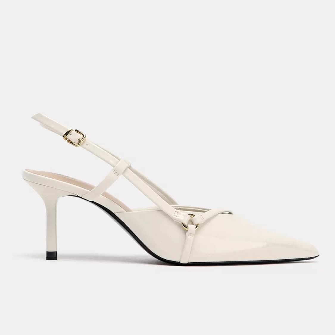 자라 아이보리 스트랩 슬링백 버클 힐 36 상품이미지3