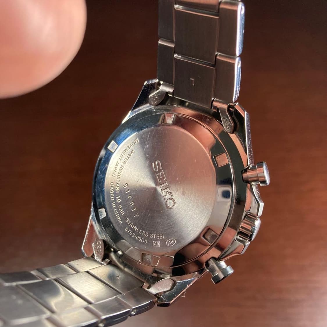 세이코 크로노그래프 블랙 다이얼 남성 메탈 시계 상품이미지4