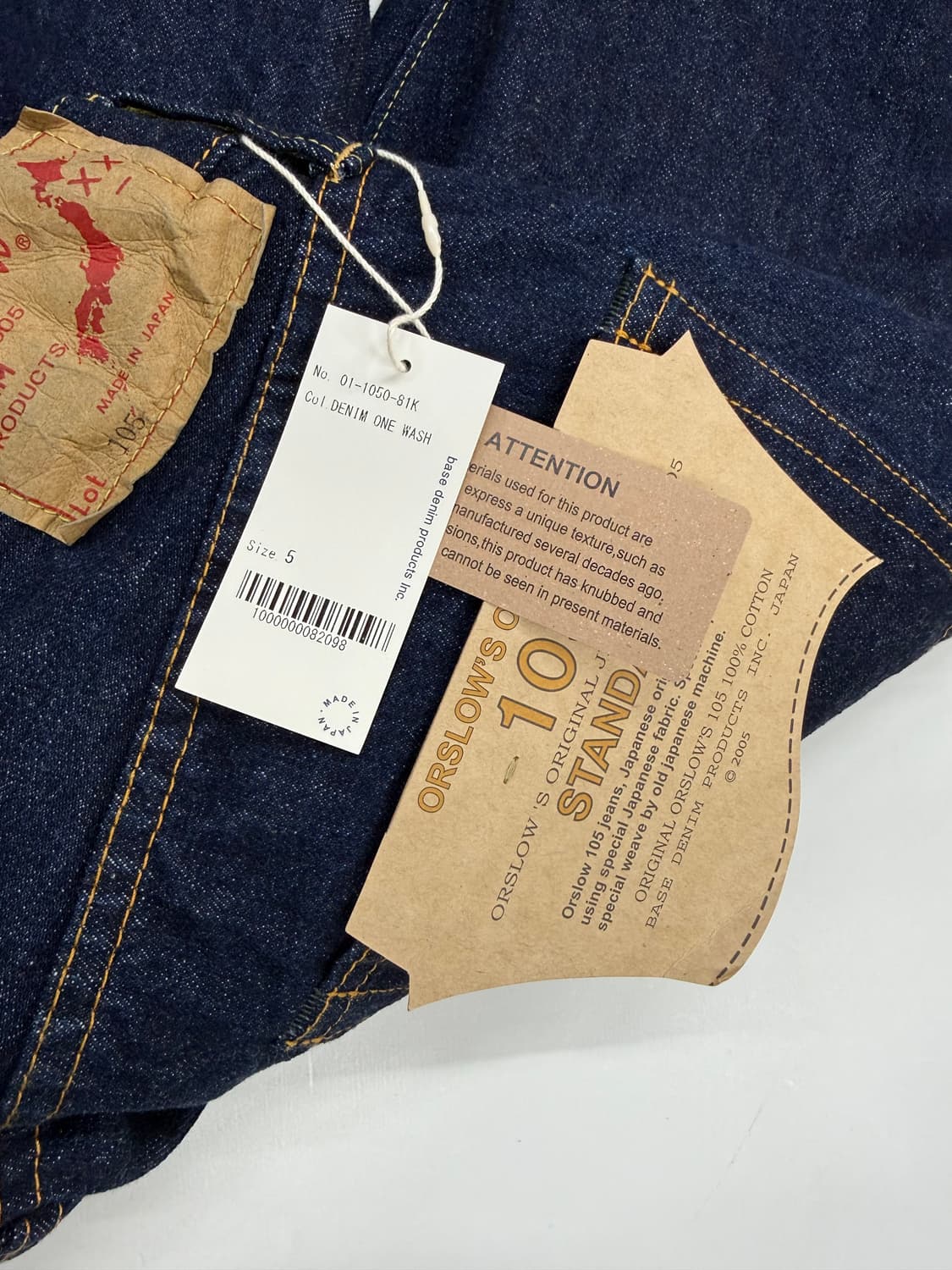 orslow 오어슬로우 105 원워시 5사이즈 상품이미지2