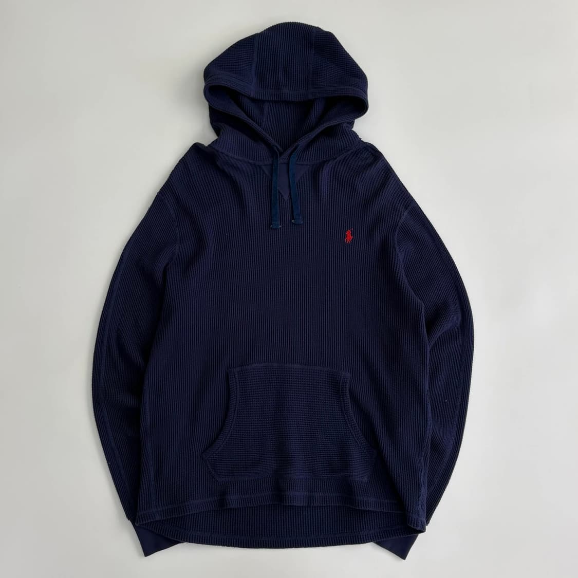 폴로 랄프로렌 네이비 와플 골지 니트 후드티(L) 상품이미지2