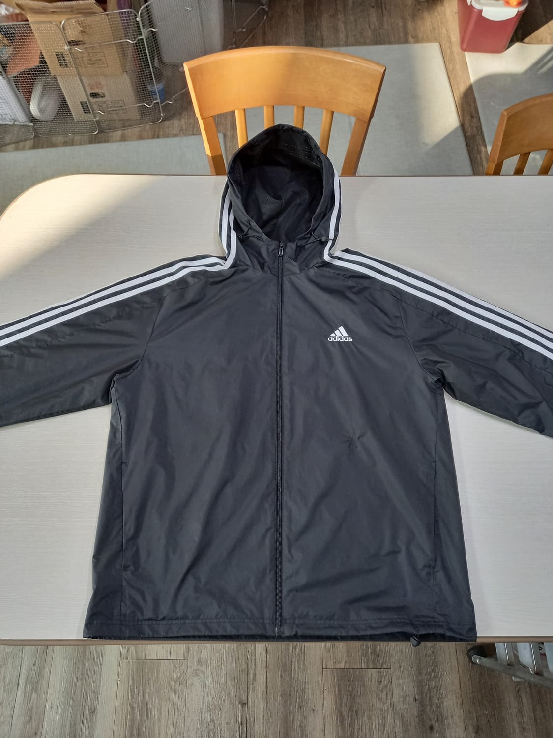 XL105 adidas 봄여름용 바람막이 후드집업 블랙 XL-452 상품이미지1