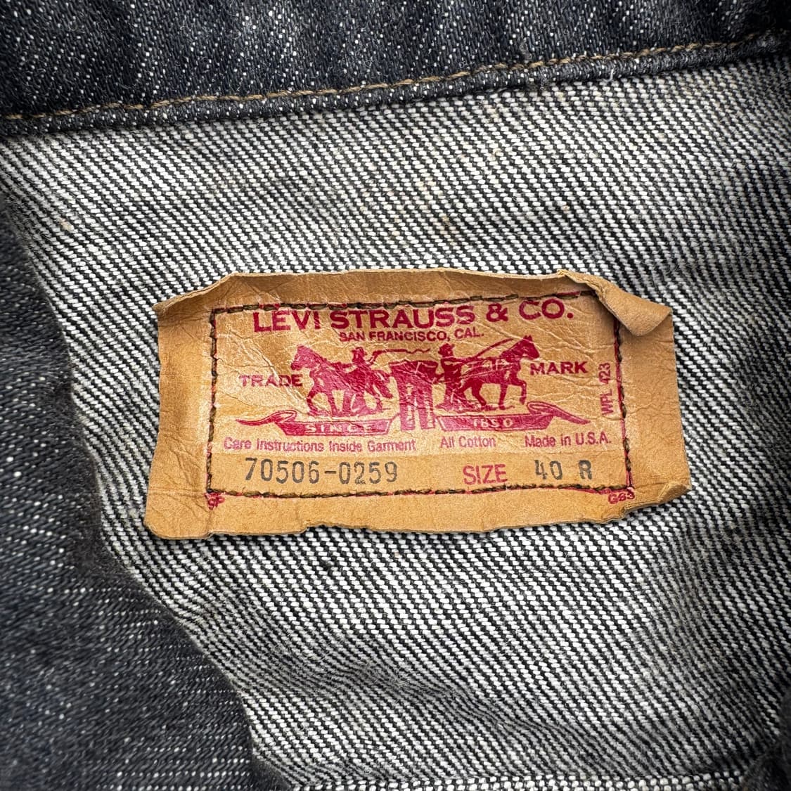 [M-L] 80s 리바이스 3세대 블랙 트러커 데님 자켓 상품이미지6