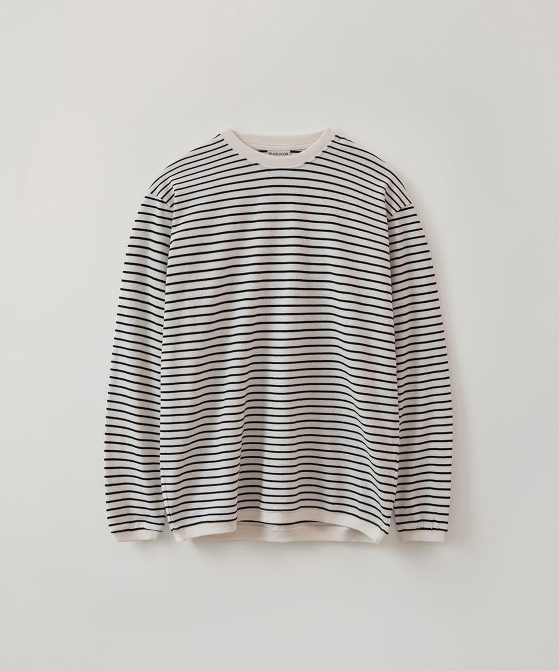 블랭크룸 피케 스트라이프 롱슬리브 긴팔티셔츠 아이보리 상품이미지1