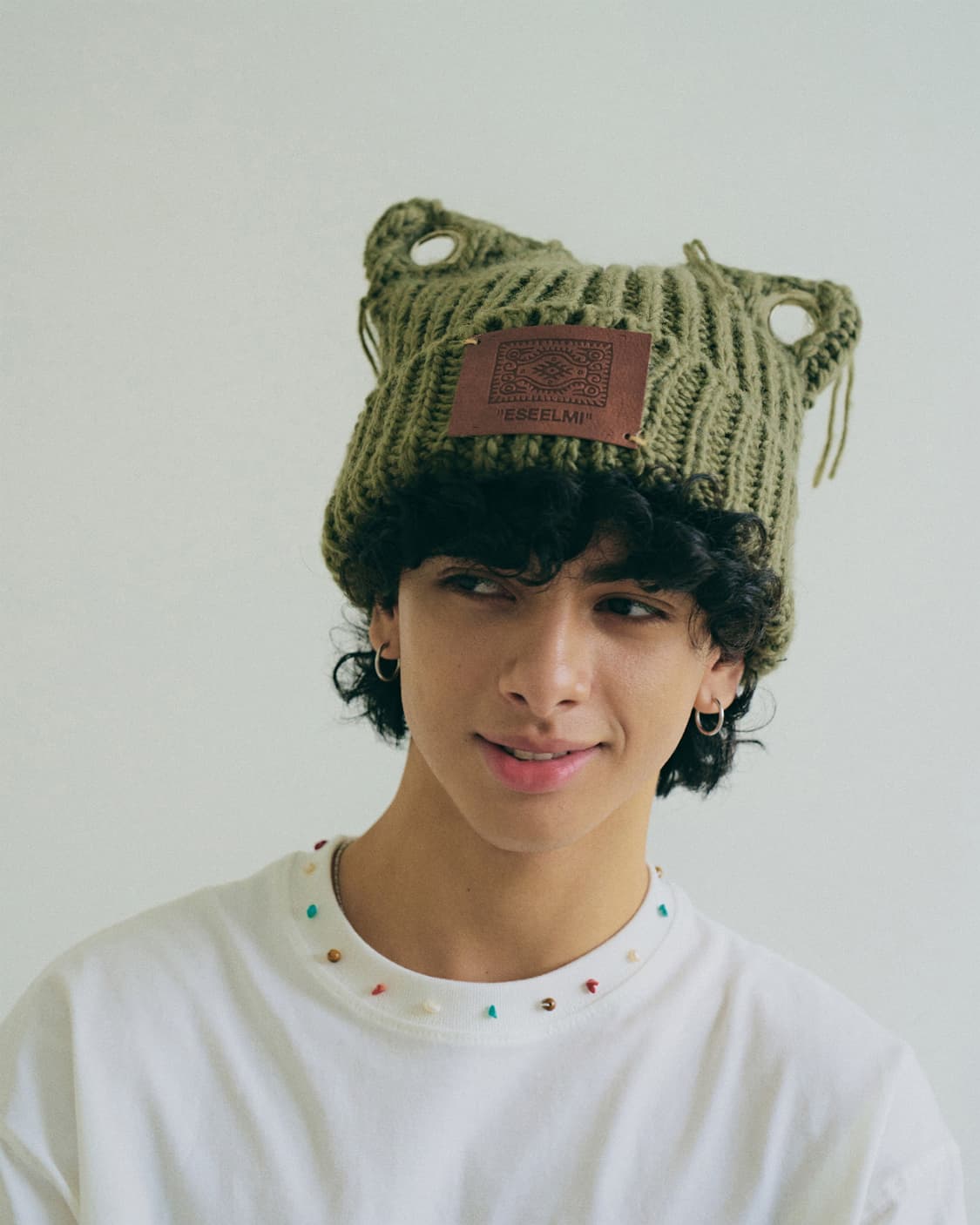 에씰미 Rectangle eyelet 니트 햇 비니 상품이미지1