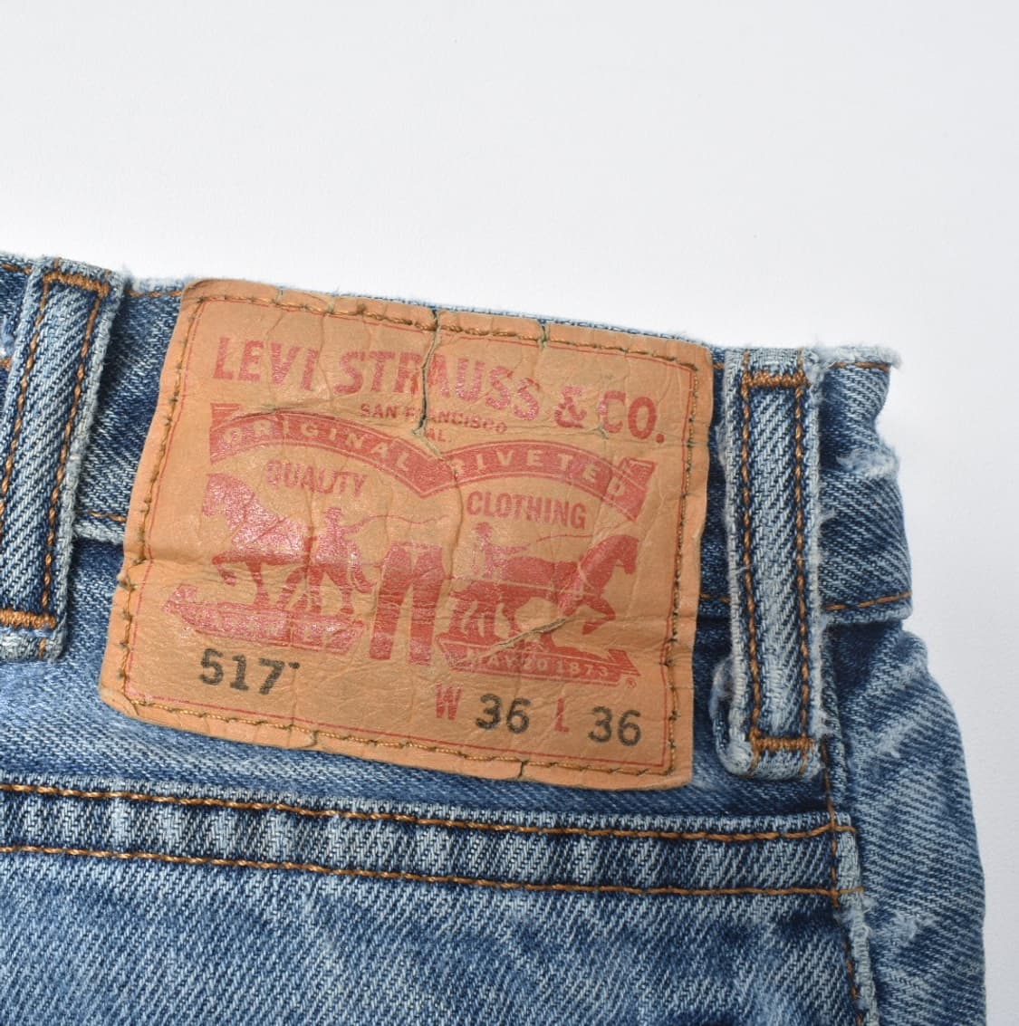 00S 빈티지 리바이스517 청바지 플레어진하드페이드 데님팬츠 N0033 상품이미지4
