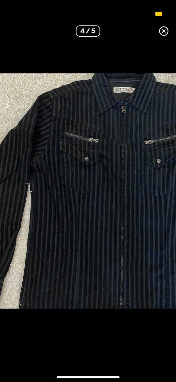 Rush hour 벨벳 스트라이프 셔츠자켓 상품이미지1