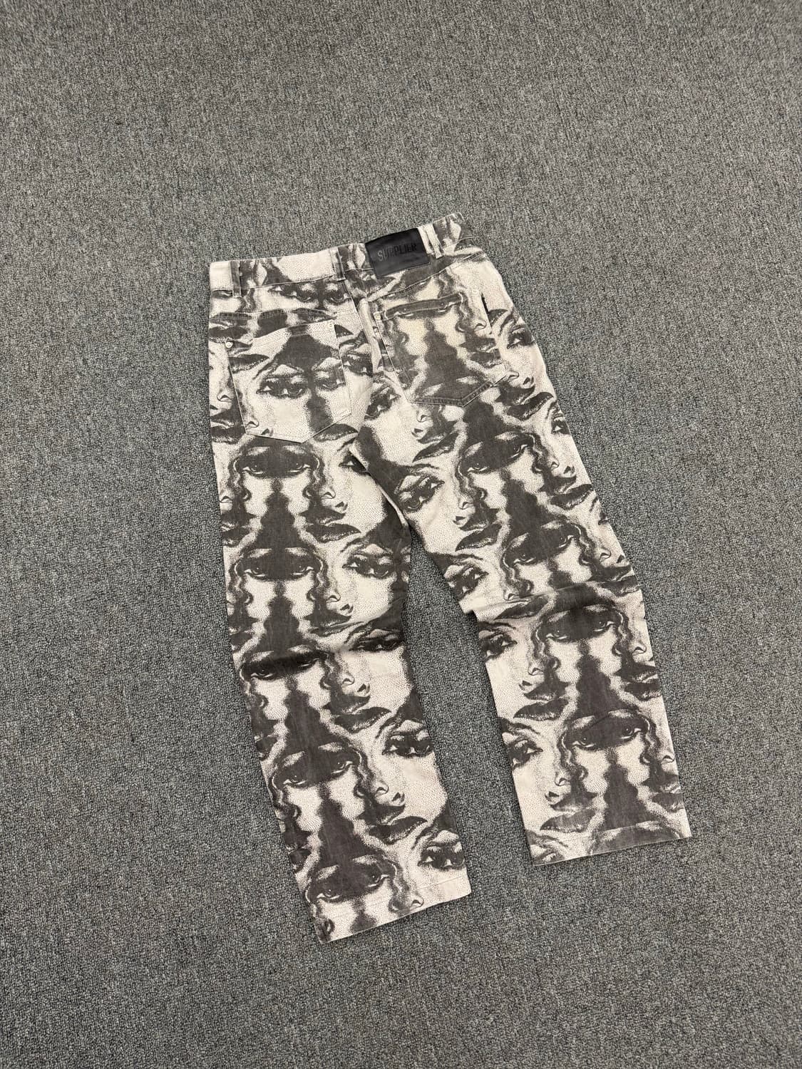 M)Supplier 빈티지 y2k 펑크 일본 프린트 흑청데님팬츠 상품이미지4