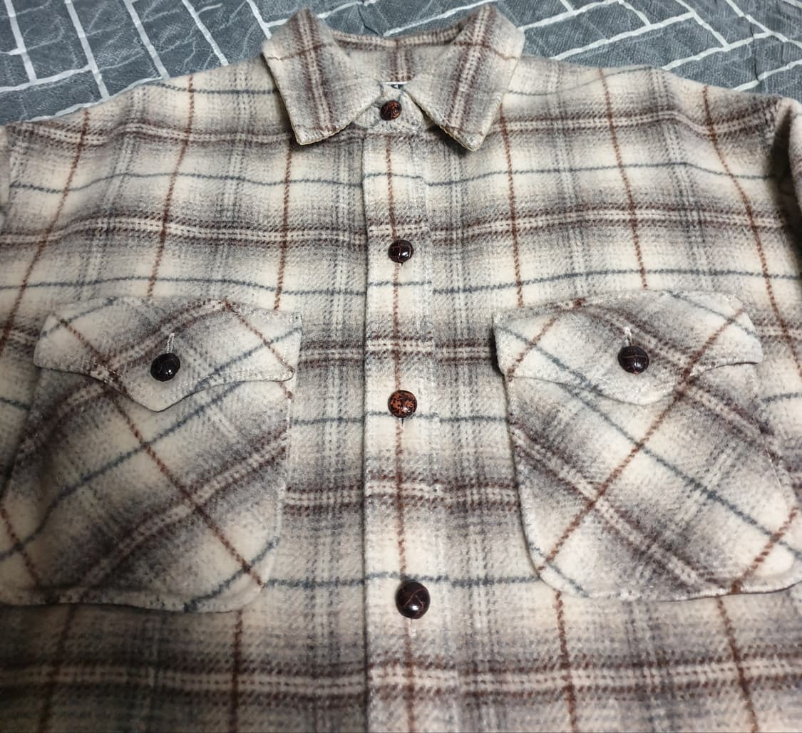 DKNY 오버핏 혜비 울 체크셔츠 브라운 (S) 상품이미지2