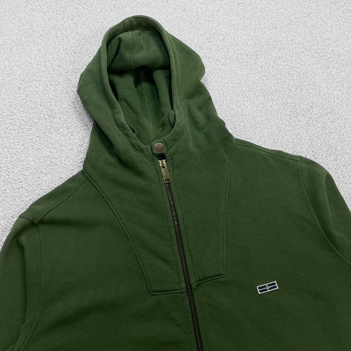 스톤아일랜드 데님 스몰 로고 후드집업 그린 상품이미지2