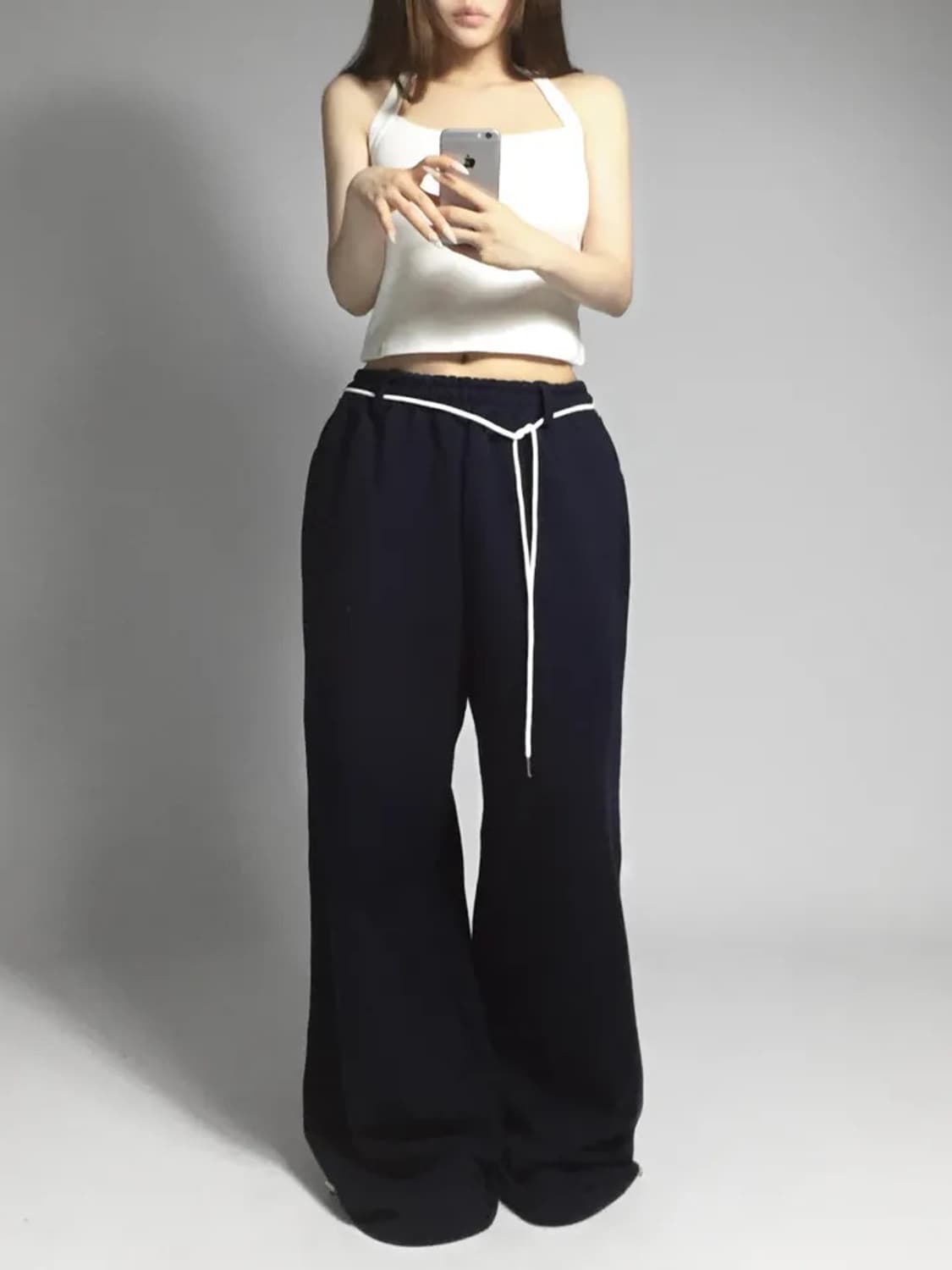 폴링업 스트링 와이드팬츠 새상품 상품이미지7