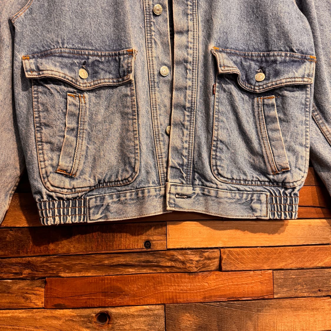80s Levis Denim bomber Jacket USA Made 상품이미지4
