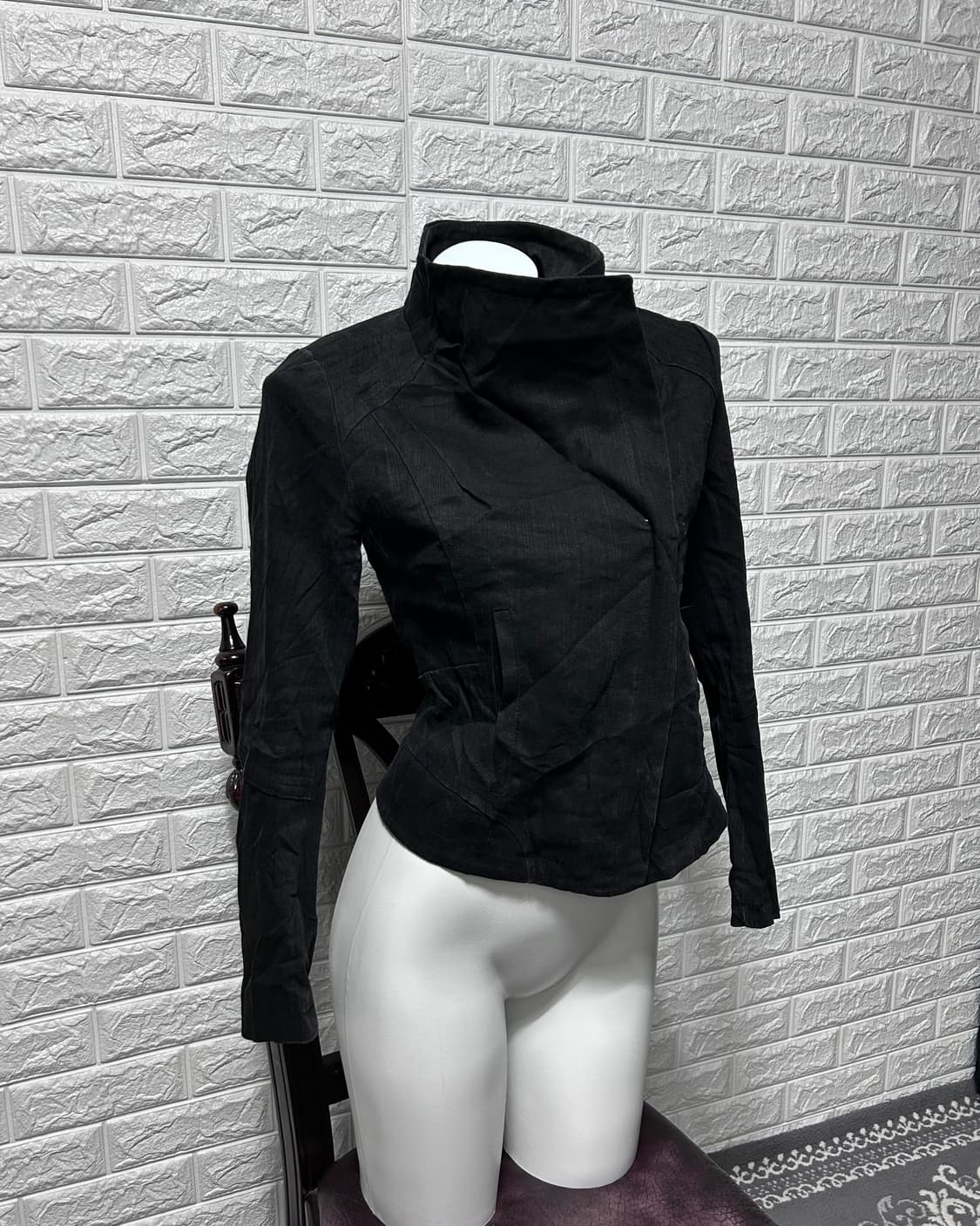 Sabine 비대칭 하이넥 데님 자켓 상품이미지1