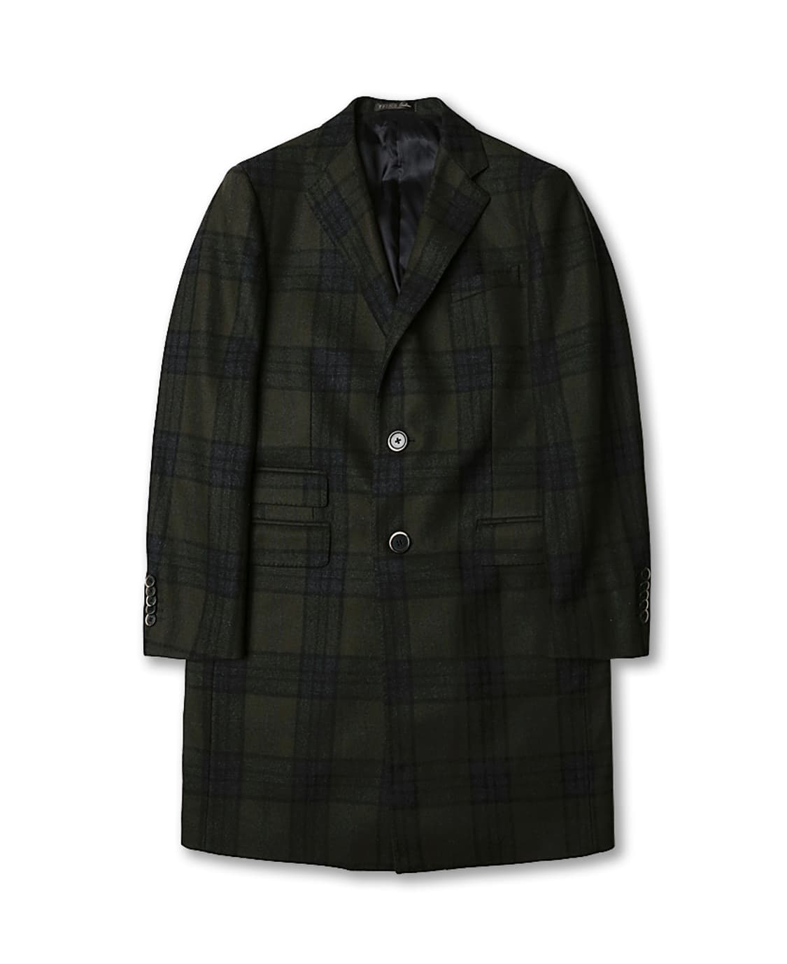 꼬르넬리아니 [Corneliani] 버진울 카키 체크 클래식 럭셔리 코트 상품이미지1