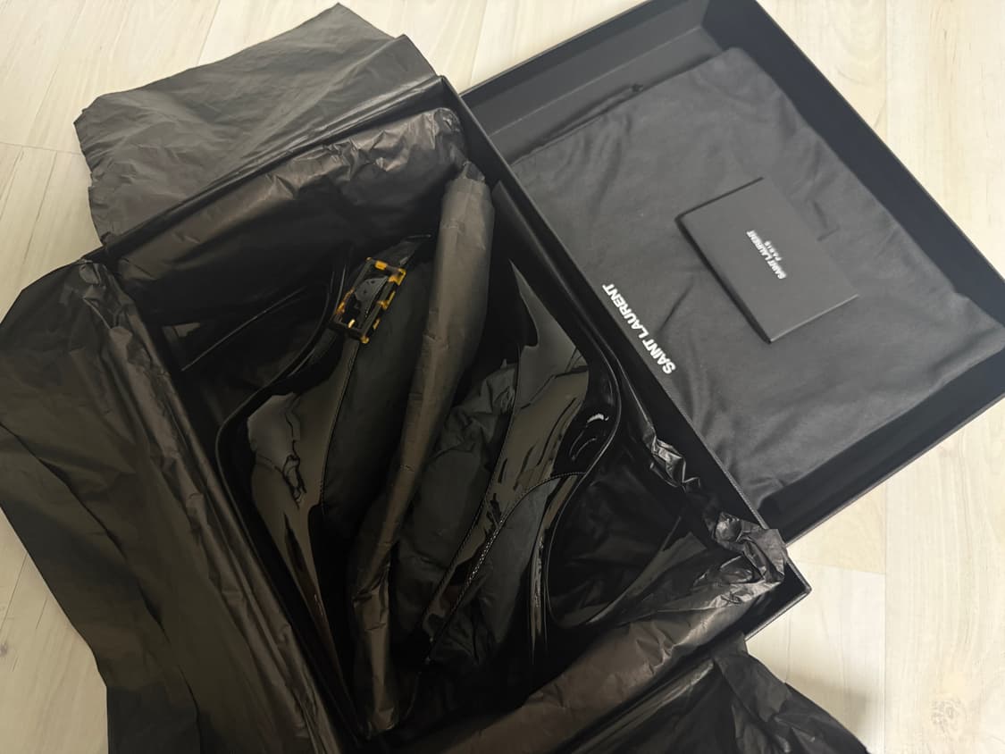 생로랑 듄 110 페이턴트 레더 슬링백 펌프스 38 상품이미지8