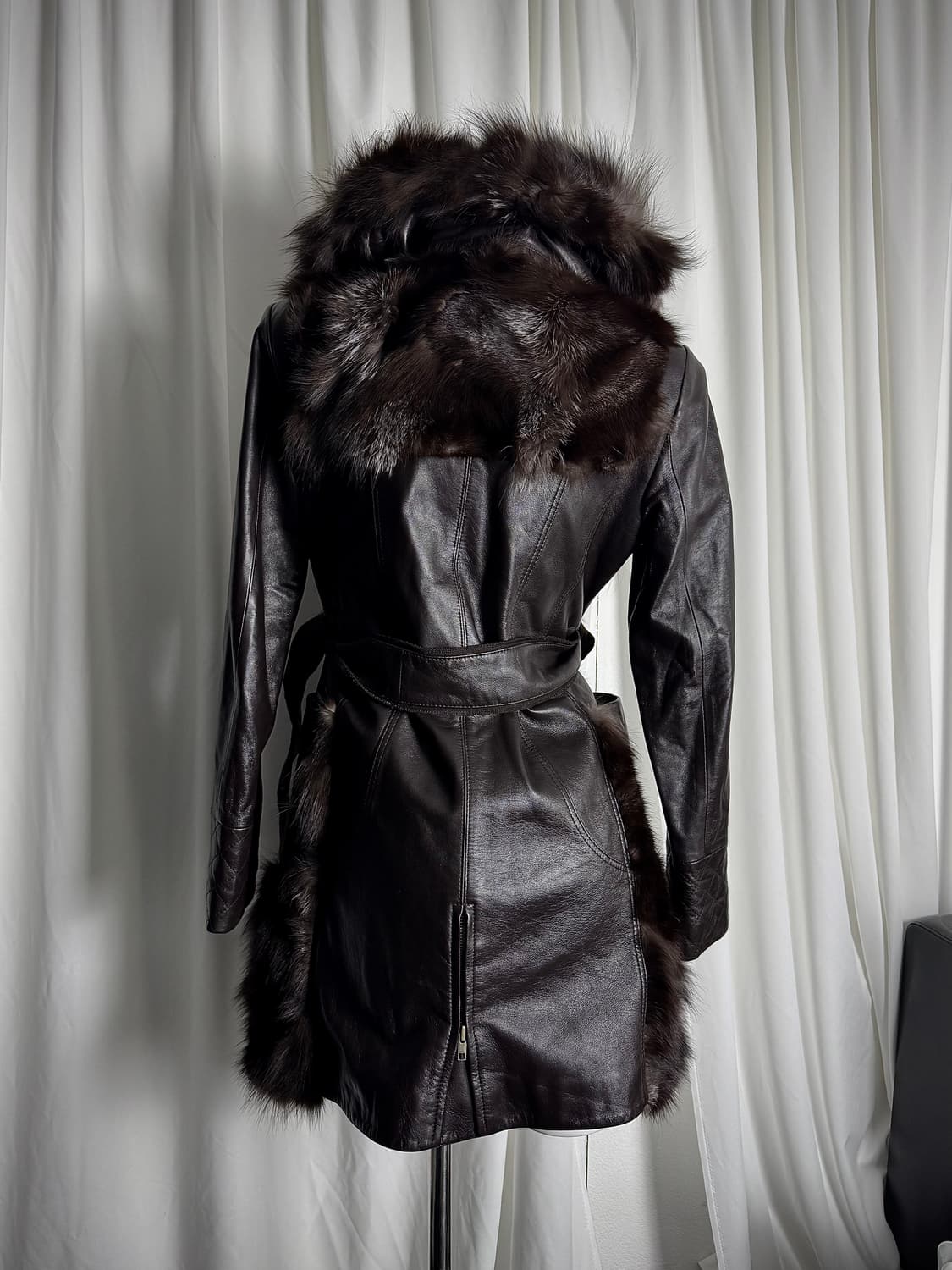 Brown fox fur jacket 상품이미지2