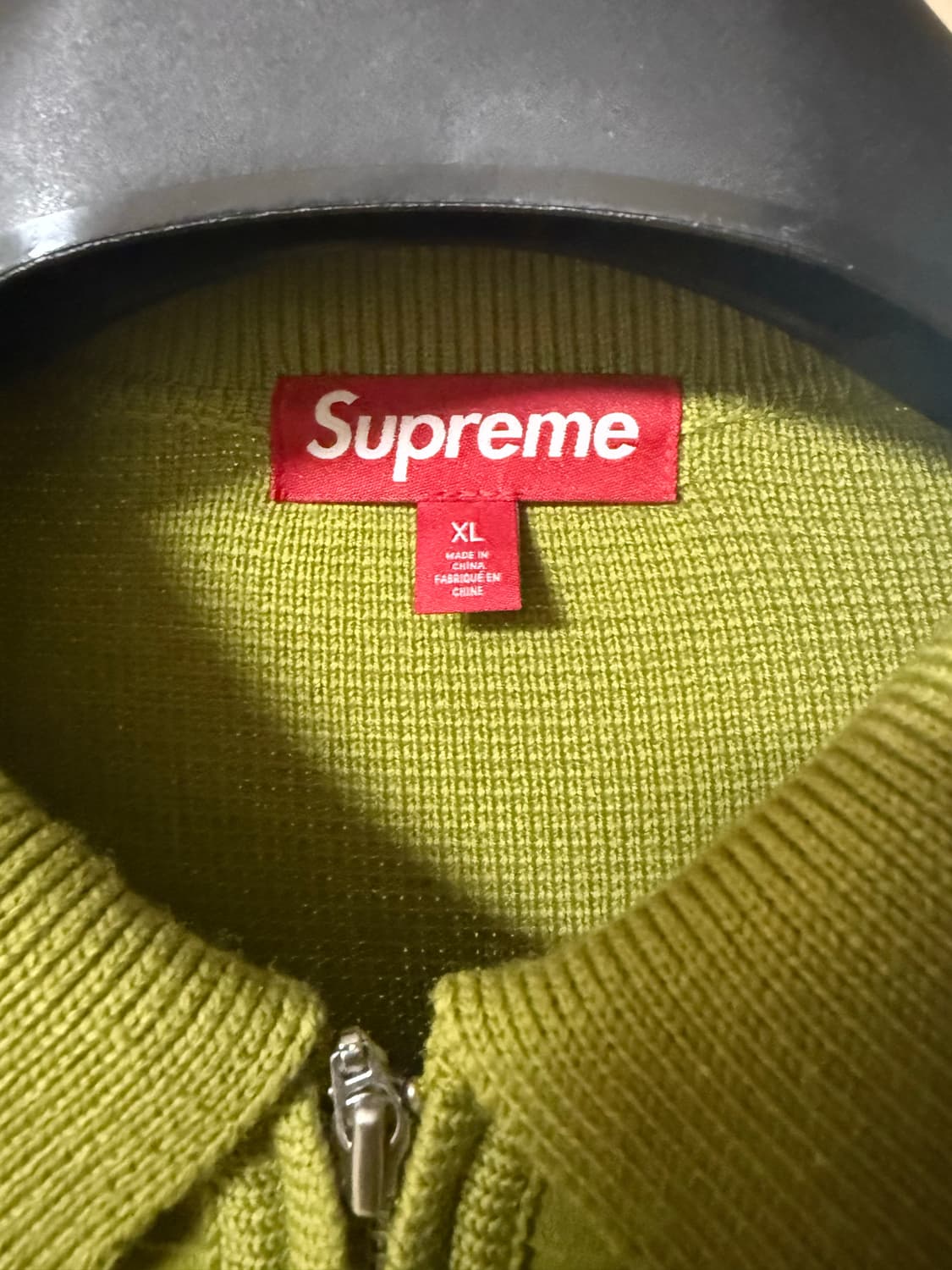 슈프림 레더 집업 니트 가디건 상품이미지4