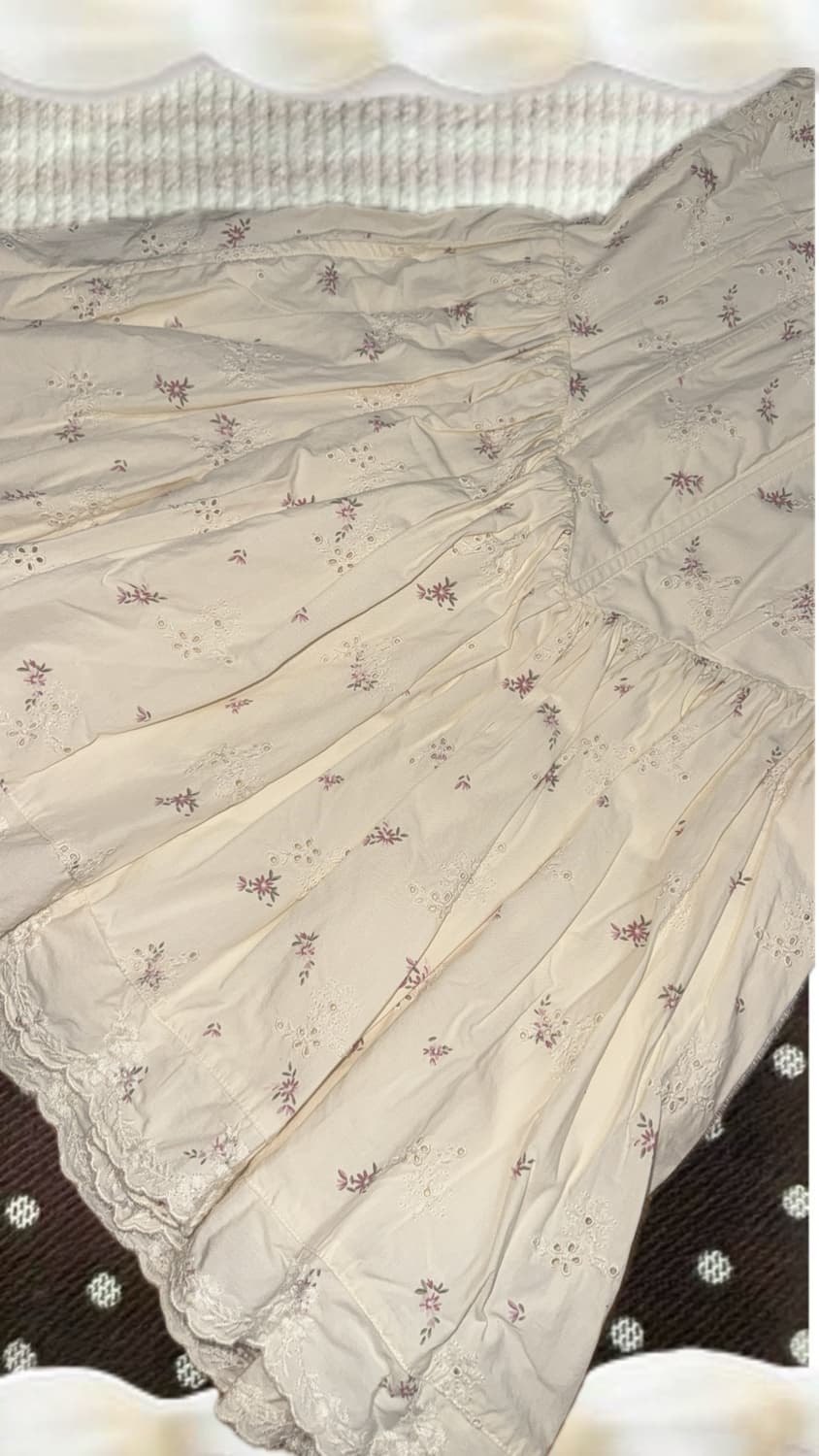 자라 공주풍 빈티지 플라워 레이스 리본 원피스(S) 상품이미지3