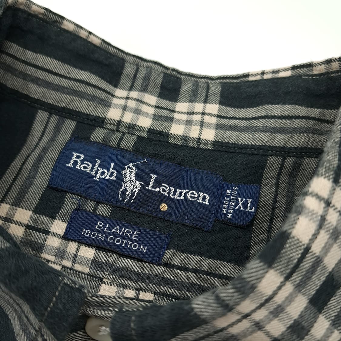 CL613 XL 폴로 90s 레드포니 모던 클래식 타탄체크 네이비 셔츠 상품이미지3