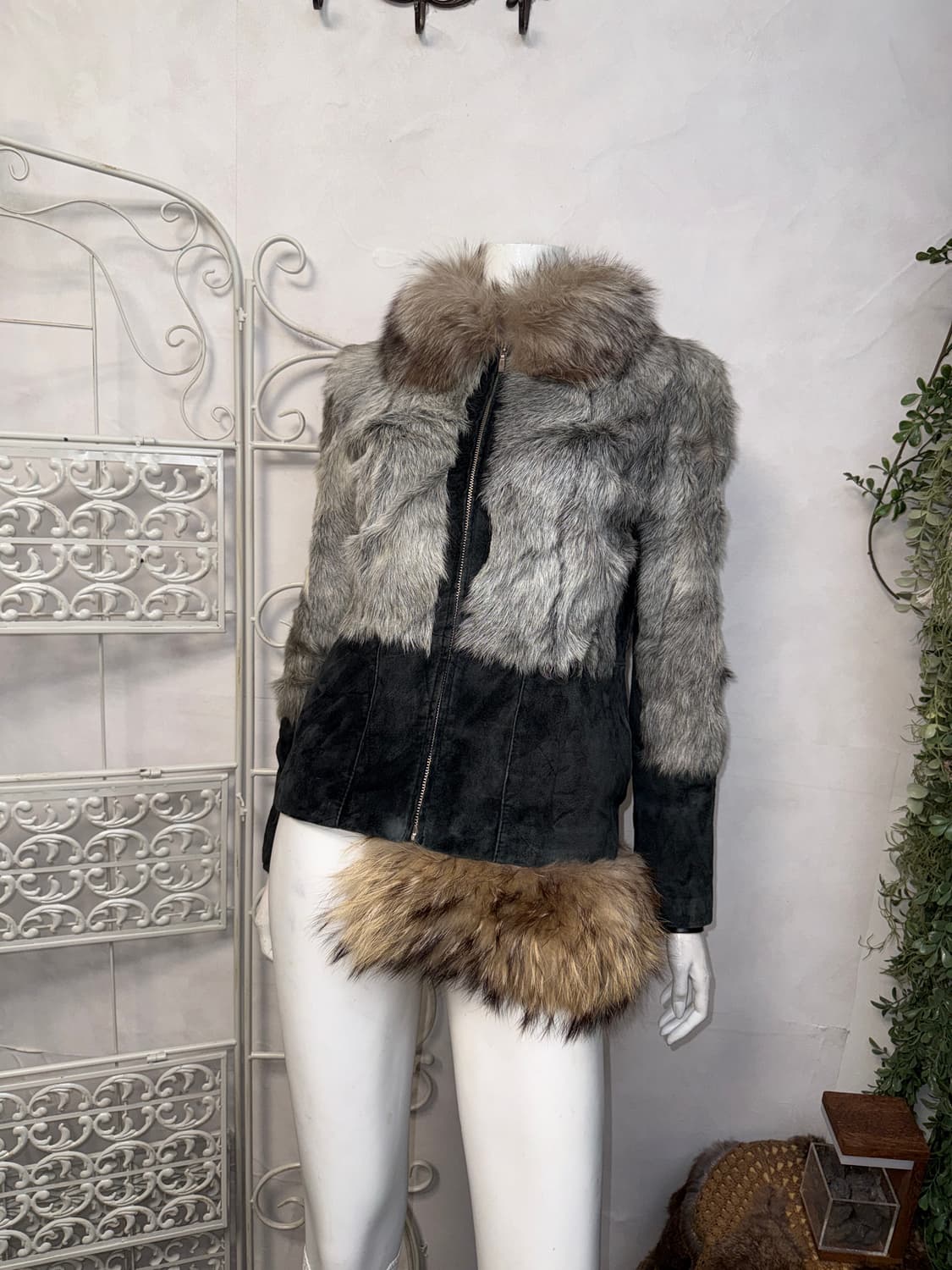 Gray black lamb skin suede fur jacket 상품이미지4