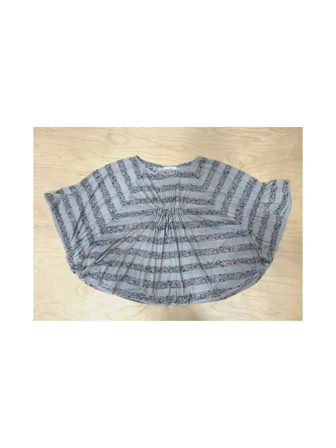 빈티지 그레이 플라워패턴 판초 스타일 탑 상품이미지2