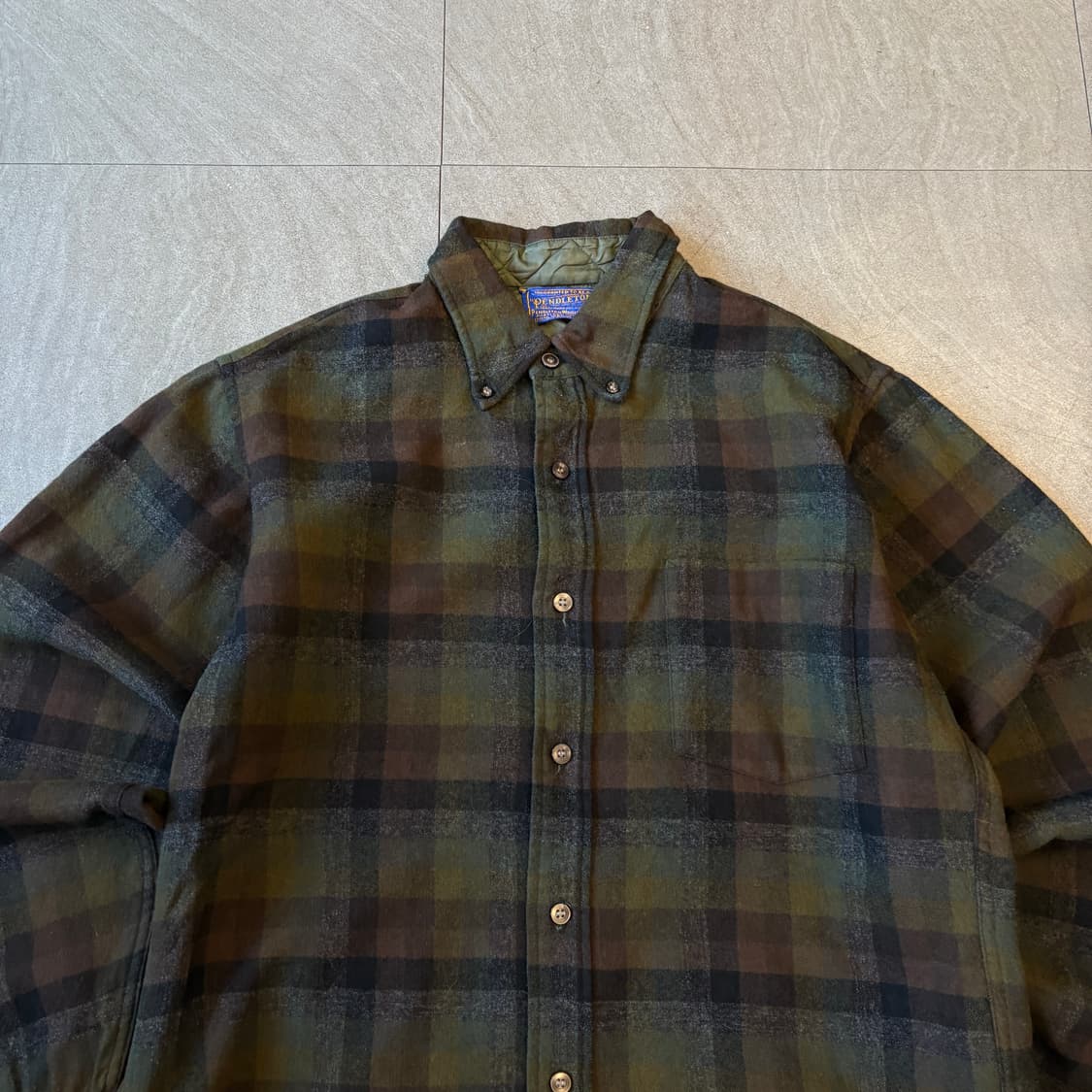 80년대 미국 생산 펜들턴 체크 울 셔츠 상품이미지3
