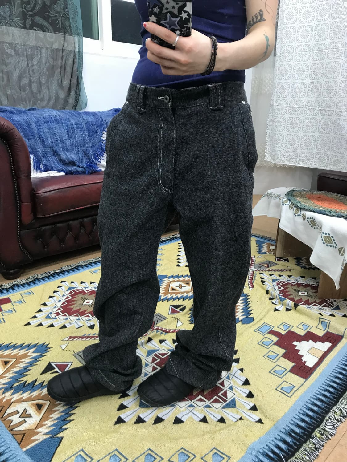 DOUX DOUCE 제페니즈 빈티지 패치 모직팬츠 상품이미지2