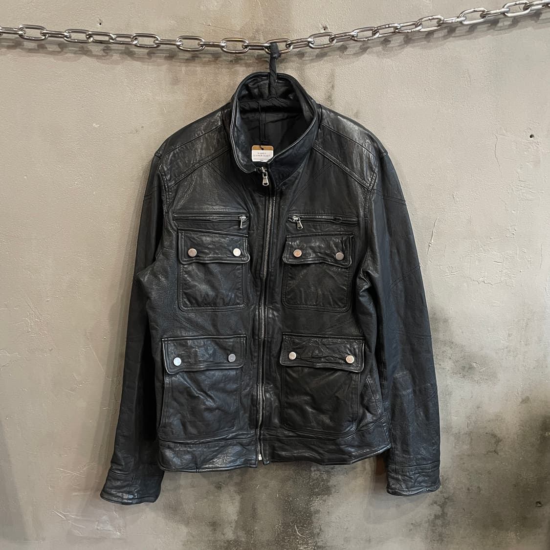 워시드 레더 자켓 상품이미지1