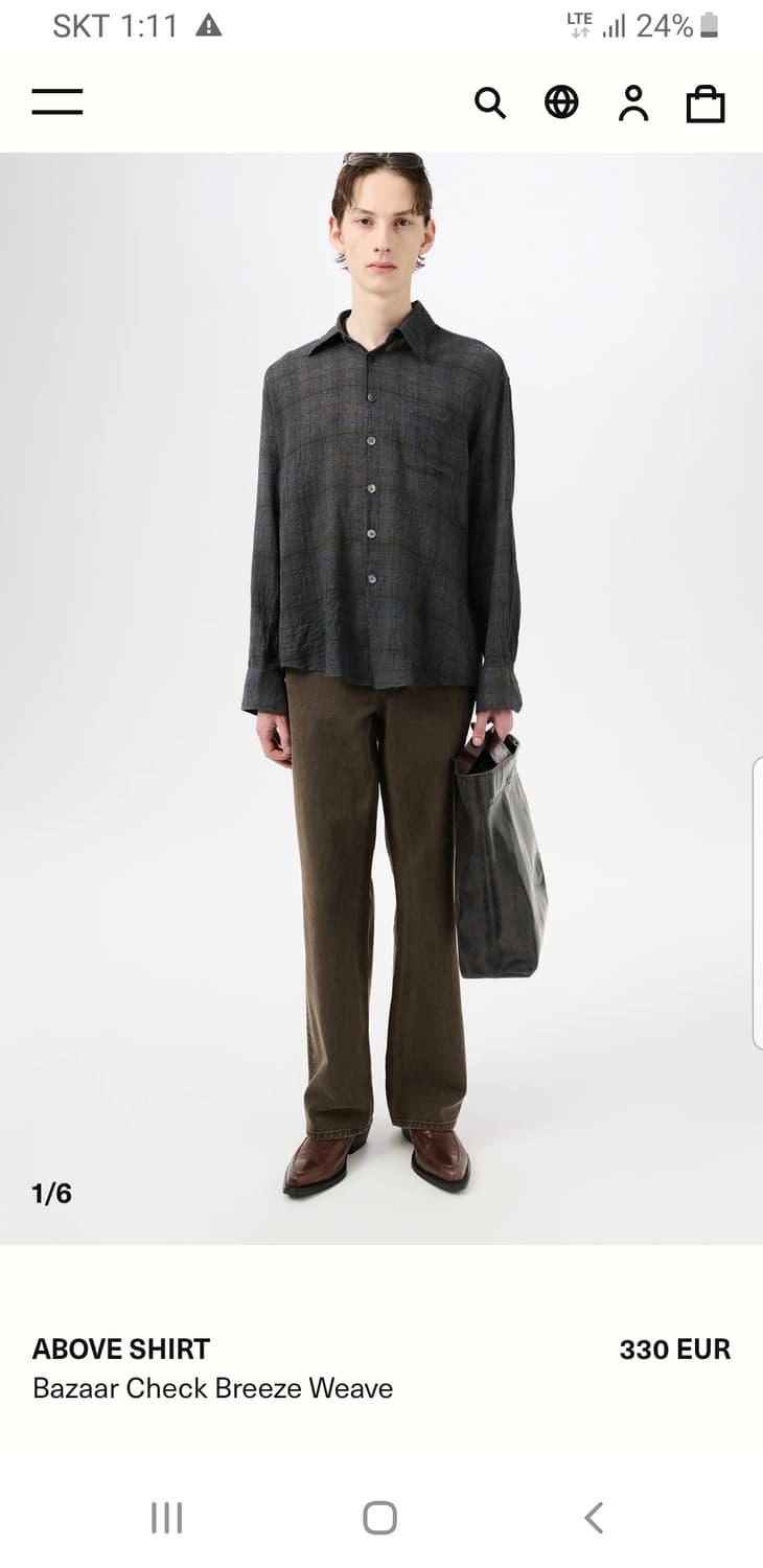 아워레가시 어보브 셔츠 바자 체크 사이즈52 상품이미지1