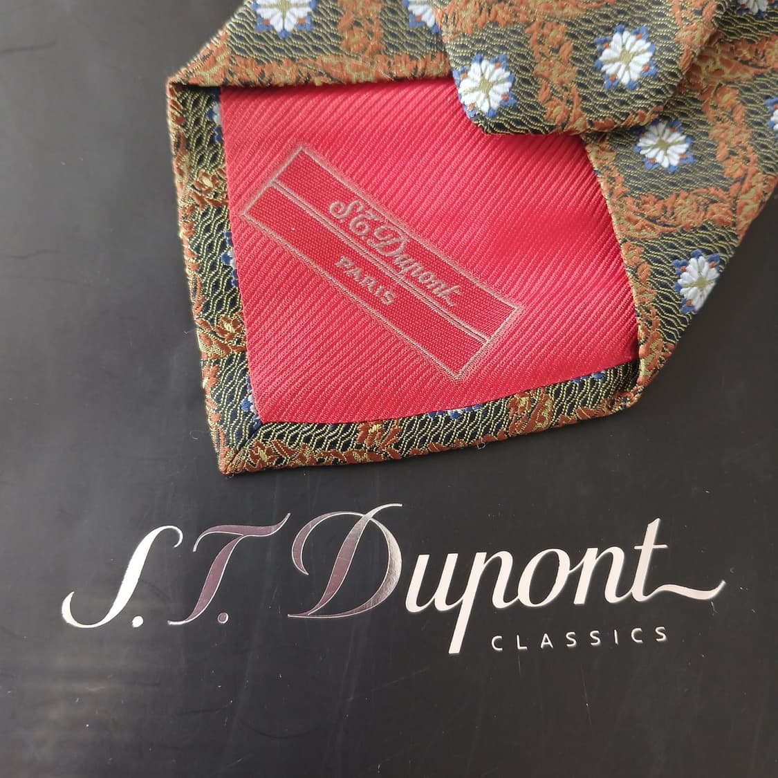 듀퐁 실크 브라운 플라워 자카드 넥타이 9.3cm A+등급 A18855
 상품이미지5