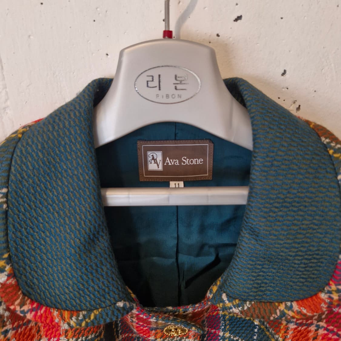 JPN 일본빈티지 체크 세미크롭 모 블레이저 자켓  상품이미지3