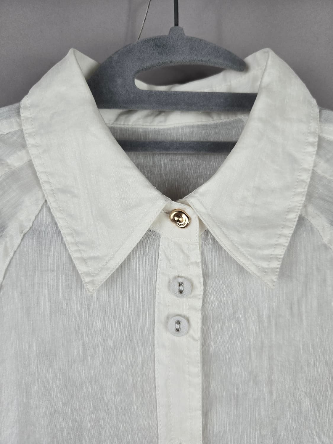 [무료배송]페이우 S 여성 실크 린넨 마 혼방 8부소매 블라우스 상품이미지2