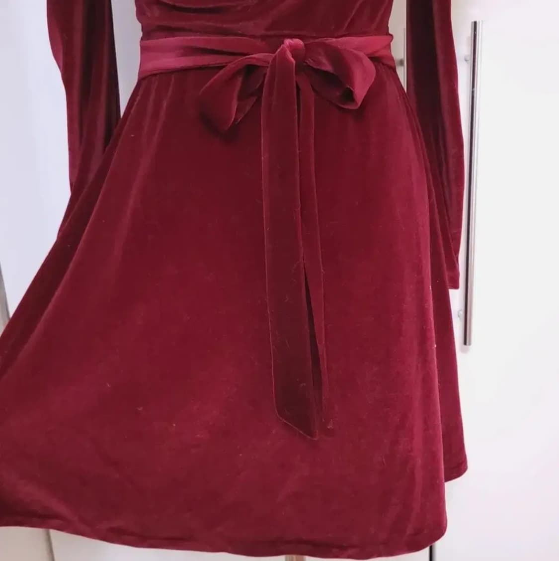 아뜨랑스 레드 벨벳원피스 크리스마스룩 상품이미지8