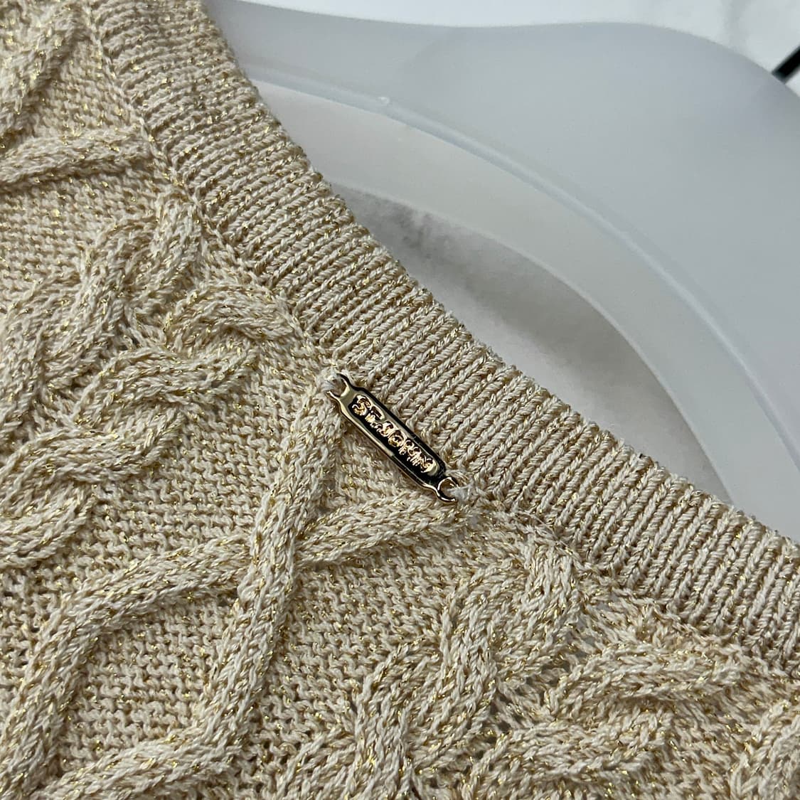 센존 케이블 글리터 니트 베스트 상품이미지3